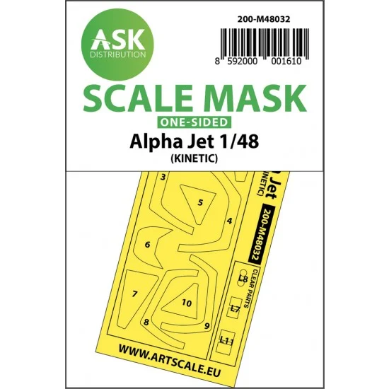 Art Scale Kit M48032 1/48 Alpha Jet One-sided Paint Masking for Kinetic kits