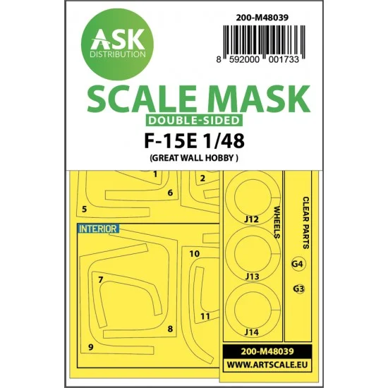 Art Scale Kit M48039 1/48 F-15E Double-sided Paint Masking for Great Wall Hobby kits