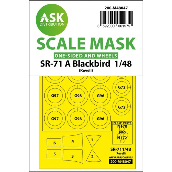 Art Scale Kit M48047 1/48 SR-71 A Blackbird One-sided Paint Masking for Revell kits