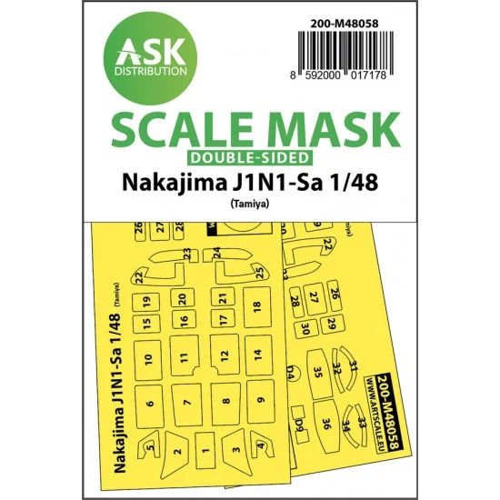 Art Scale Kit M48058 1/48 Nakajima J1N1-Sa Double-sided Paint Masking for Tamiya kits