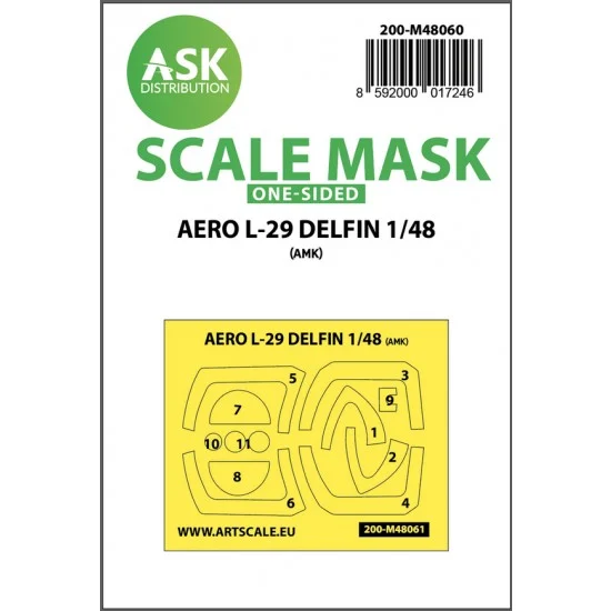 Art Scale Kit M48060 1/48 AERO L-29 DELFIN One-sided Paint Masking for AMK kits