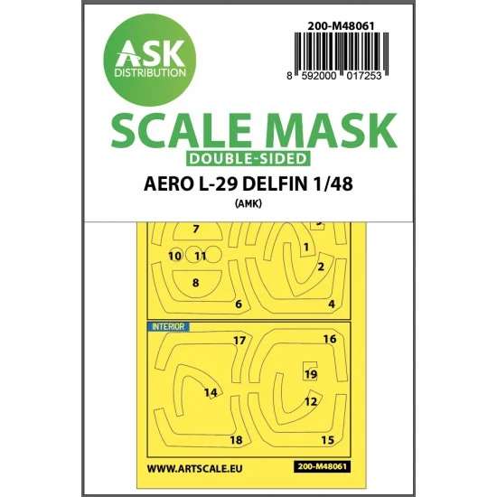 Art Scale Kit M48061 1/48 AERO L-29 DELFIN Double-sided Paint Masking for AMK kits