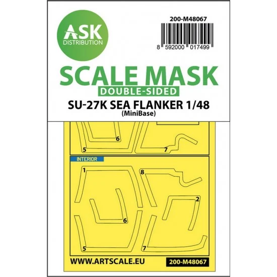 Art Scale Kit M48067 1/48 Sukhoi Su-27K Sea Flanker Double-sided Express Masking for Minibase