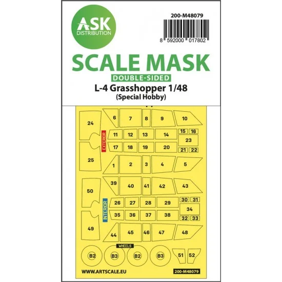 Art Scale Kit M48079 1/48 L-4 Grasshopper Double-sided self-adhesive Masking for Special Hobby kits