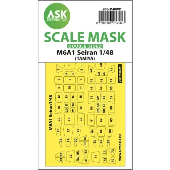 Art Scale Kit M48091 1/48 M6A1 Seiran Double-sided Masking self-adhesive pre-cutted for Tamiya kits