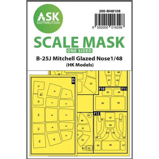 Art Scale Kit M48108 1/48 B-25J Mitchell One-sided Masking (self-adhesive pre-cutted) for HK Models