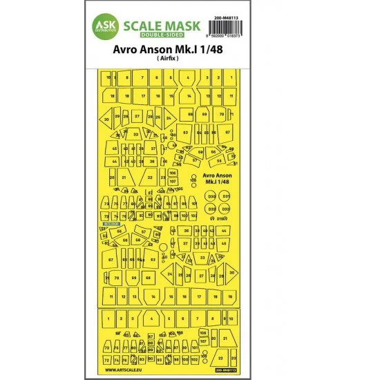 Art Scale Kit M48113 1/48 Avro Anson Mk.I Double-sided Masking for Airfix kits
