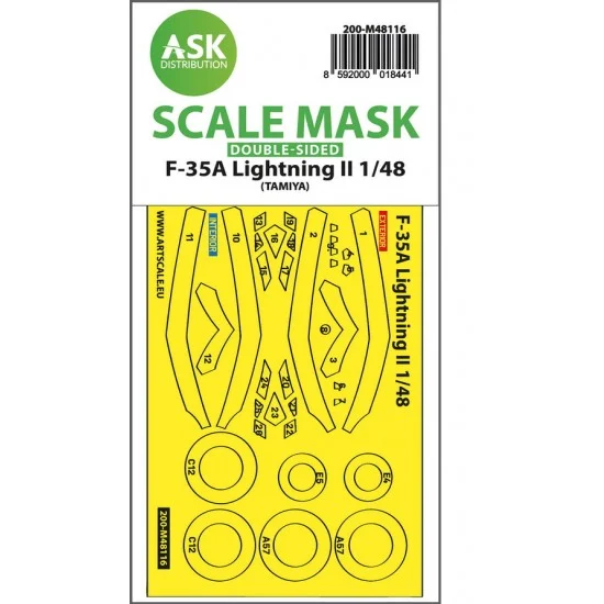 Art Scale Kit M48116 1/48 F-35A Lightning II Double-sided Express Masking for Tamiya kits