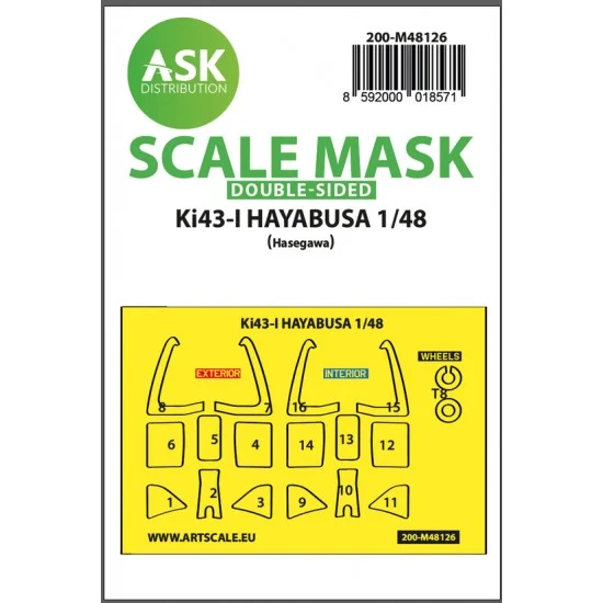 Art Scale Kit M48126 1/48 Ki-43-I Hayabusa Double-sided Express Self-adhesive Pre-cutted Masking for Hasegawa