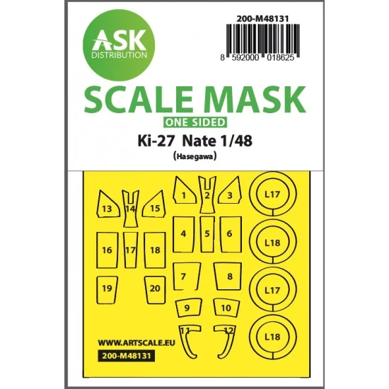 Art Scale Kit M48131 1/48 Ki-27 Nate One-sided Express Masking for Hasegawa kits