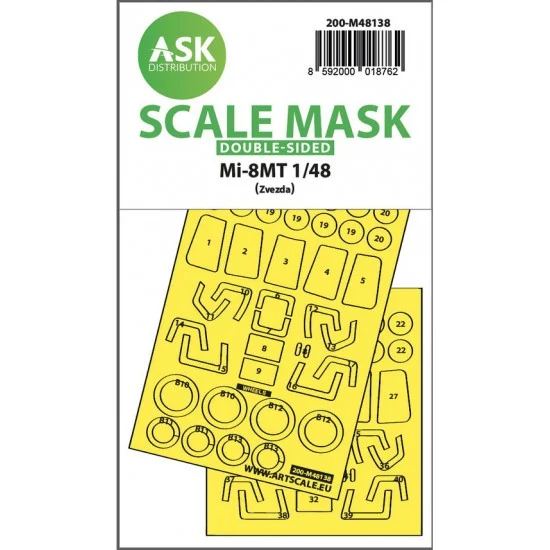 Art Scale Kit M48138 1/48 Mil Mi-8MT Double-sided Express fit Masking for Zvezda kits