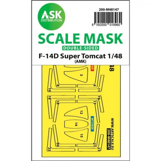Art Scale Kit M48147 1/48 Grumman F-14D Super Tomcat Double-sided Express Fit Mask for AMK kits