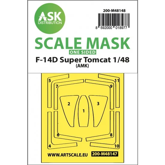 Art Scale Kit M48148 1/48 Grumman F-14D Super Tomcat One-sided Express Fit Mask for AMK kits