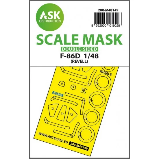 Art Scale Kit M48149 1/48 F-86D Sabre Double-sided Express Fit Mask for Revell kits