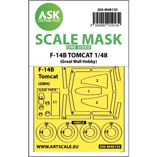Art Scale Kit M48153 1/48 Grumman F-14B Tomcat One-sided Express Fit Mask for Great Wall Hobby kits