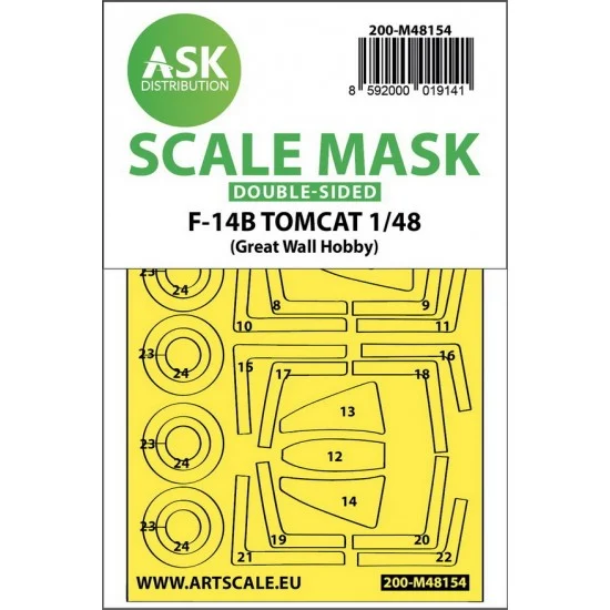 Art Scale Kit M48154 1/48 Grumman F-14B Tomcat Double-sided Express Fit Mask for Great Wall Hobby kits