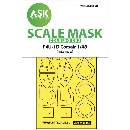 Art Scale Kit M48158 1/48 Vought F4U-1D Corsair Double-sided Express Mask for HobbyBoss kits