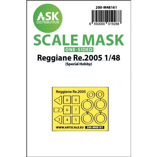 Art Scale Kit M48161 1/48 Reggiane Re.2005 one-sided fit express Mask for Special Hobby kits