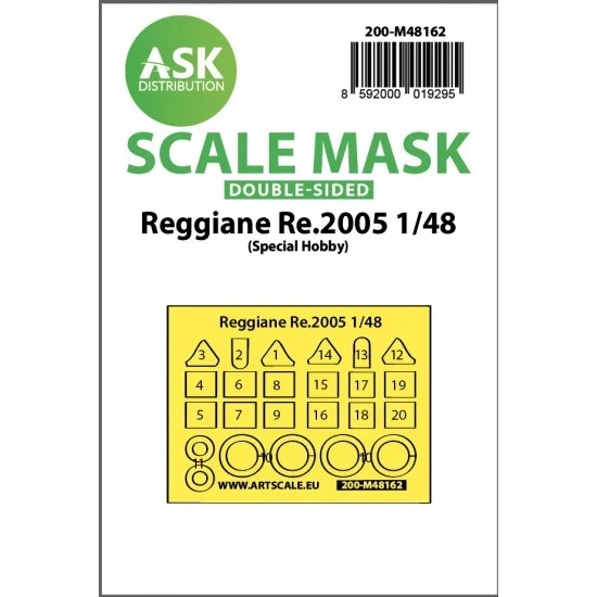 Art Scale Kit M48162 1/48 Reggiane Re.2005 double-sided fit express Mask for Special Hobby kits