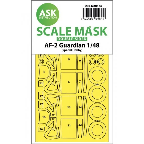Art Scale Kit M48164 1/48 AF-2 Guardian double-sided fit express Mask for Special Hobby kits