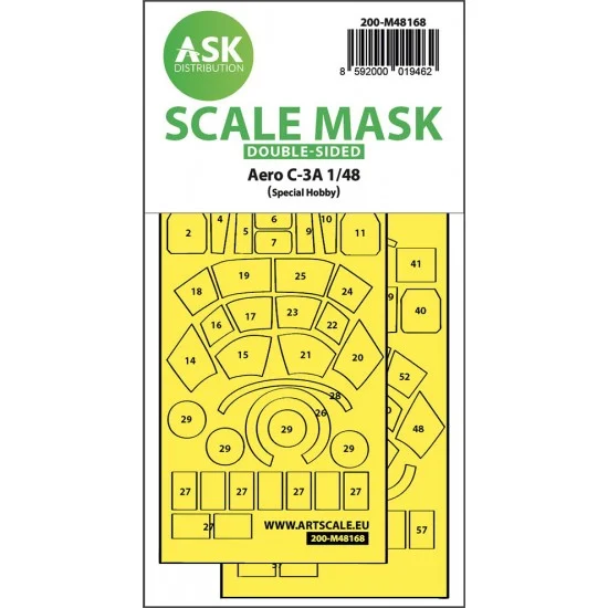 Art Scale Kit M48168 1/48 Aero C-3A double-sided express fit Mask for Special Hobby kits