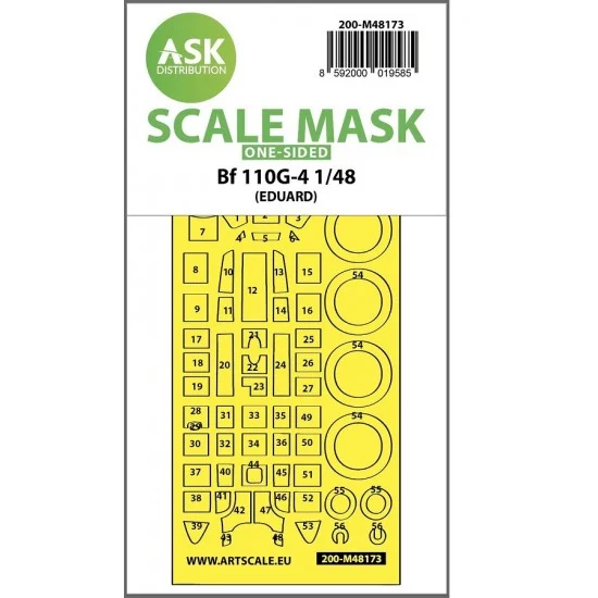 Art Scale Kit M48173 1/48 Me 110G-4 One-sided Express Fit Masking for Eduard kits