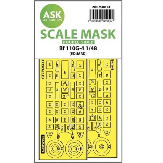 Art Scale Kit M48174 1/48 Me 110G-4 Double-sided Express Fit Masking for Eduard kits
