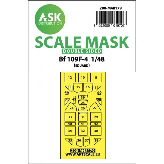 Art Scale Kit M48179 1/48 Messerschmitt Bf 109F Double-Sided Express Mask for Eduard