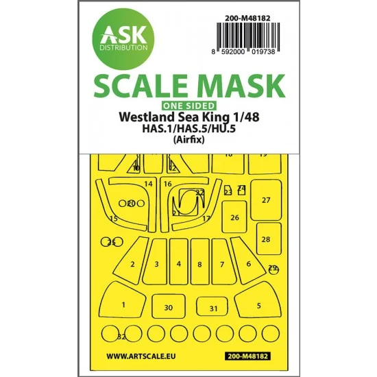 Art Scale Kit M48182 1/48 Westland Sea King Has.1/Has.5/Hu.5 One-Sided Express Fit Mask for Airfix
