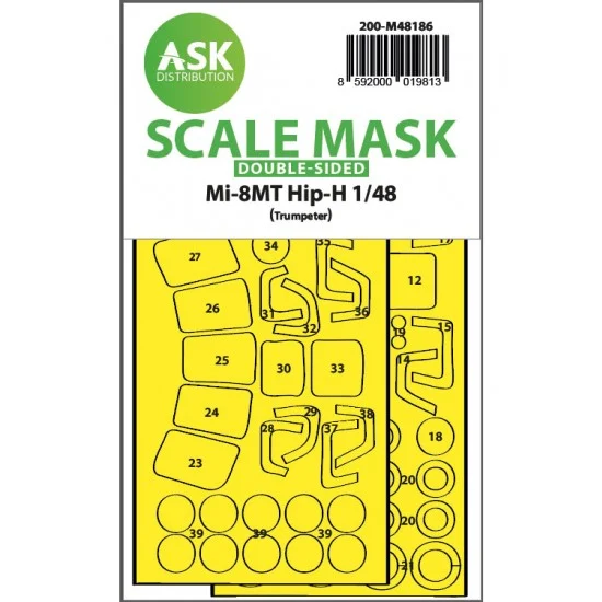 Art Scale Kit M48186 1/48 Mil Mi-8Mt Double-Sided Express Fit Mask for Trumpeter