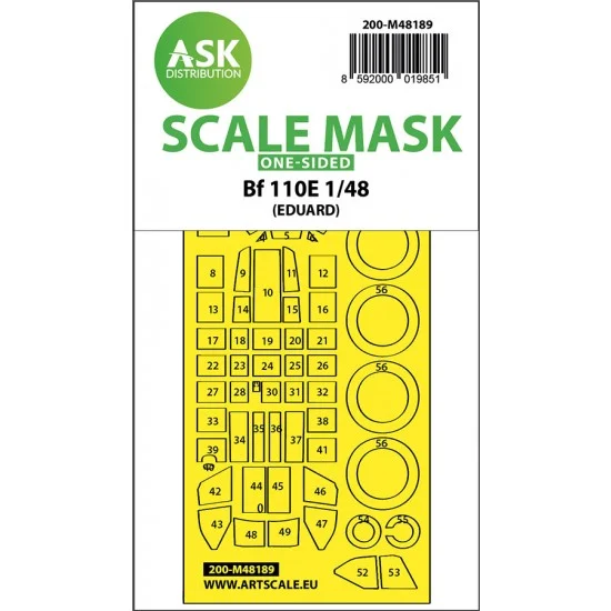 Art Scale Kit M48189 1/48 Messerschmitt Bf 110E One-Sided Express Fit Mask for Eduard