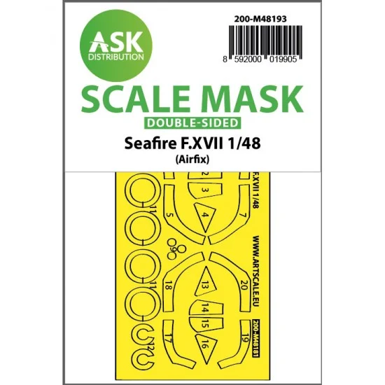 Art Scale Kit M48193 1/48 Seafire F.XVII Double-Sided Fit & Self Adhesive Express Mask for Airfix