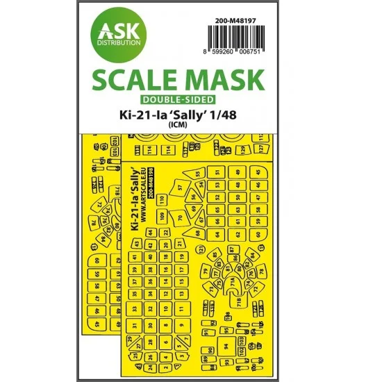 Art Scale Kit M48197 1/48 Ki-21-Ia Sally Double-sided Express Fit Mask for ICM kit