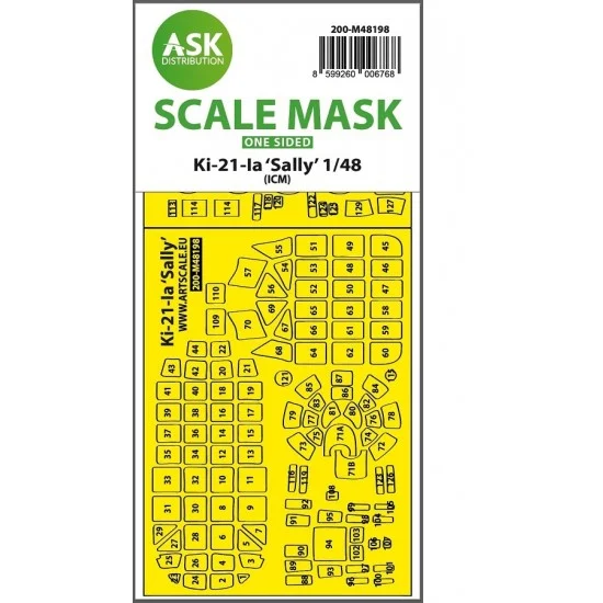 Art Scale Kit M48198 1/48 Ki-21-Ia Sally One-sided Express Fit Mask for ICM kit