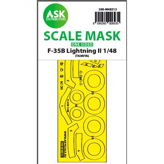 Art Scale Kit M48212 1/48 F-35B Lightning II One-sided Express Fit Mask for Tamiya kit