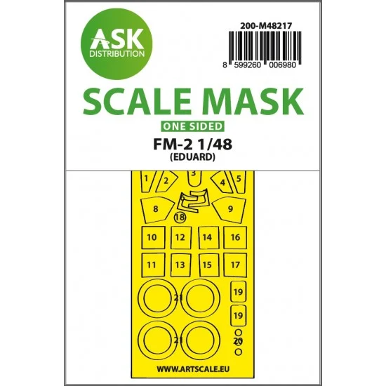 Art Scale Kit M48217 1/48 FM-2 One-Sided Express Fit Mask for Eduard kits