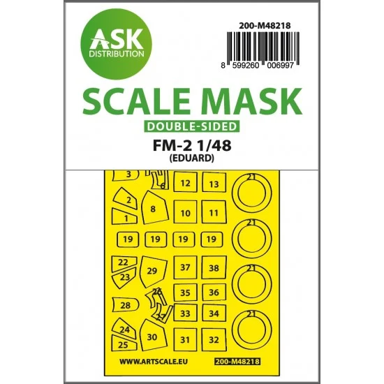 Art Scale Kit M48218 1/48 FM-2 Double-Sided Express Fit Mask for Eduard kits