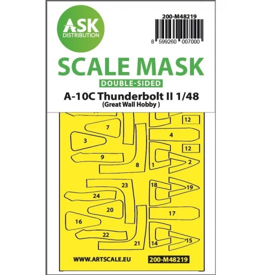 Art Scale Kit M48219 1/48 A-10C Thunderbolt II Double-Sided Express Fit Mask for Great Wall Hobby
