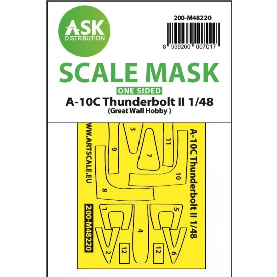 Art Scale Kit M48220 1/48 A-10C Thunderbolt II One-Sided Express Fit Mask for Great Wall Hobby