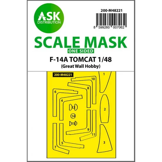 Art Scale Kit M48221 1/48 F-14A Tomcat One-sided Express fit Mask for Great Wall Hobby kits