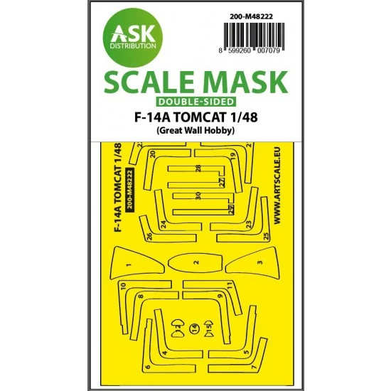 Art Scale Kit M48222 1/48 F-14A Tomcat Double-sided Express fit Mask for Great Wall Hobby kits
