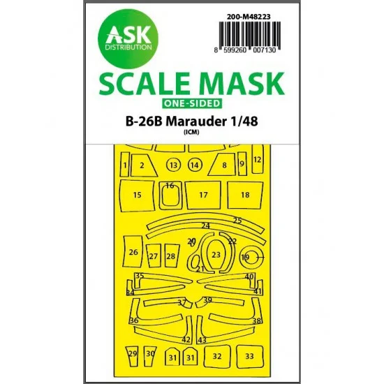 Art Scale Kit M48223 1/48 B-26B Marauder One-sided Express fit Mask for ICM