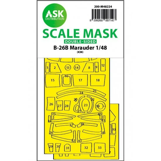 Art Scale Kit M48224 1/48 B-26B Marauder Double-sided Express fit Mask for ICM