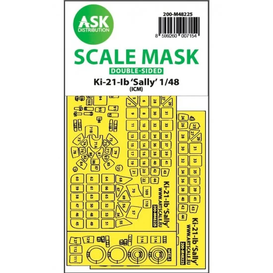 Art Scale Kit M48225 1/48 Ki-21-Ib Sally Double-sided Express fit Mask for ICM