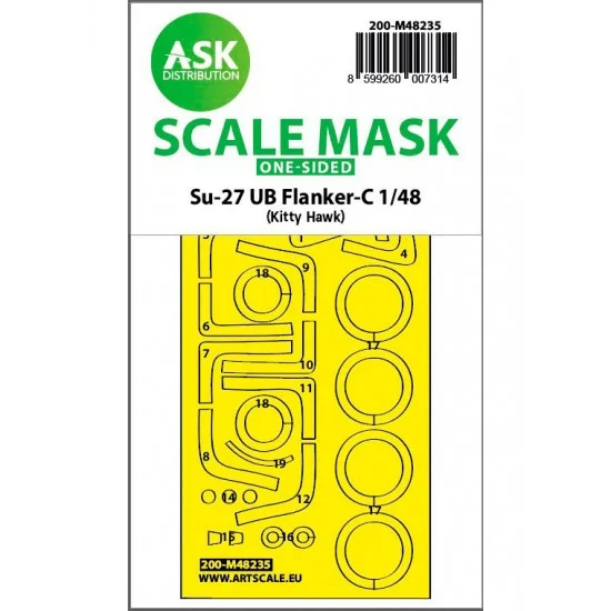 Art Scale Kit M48235 1/48 Su-27UB Flanker-C One-sided Express Fit Mask for Kitty Hawk kits