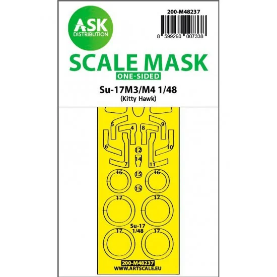 Art Scale Kit M48237 1/48 Su-17M3/M4 One-sided Express Fit Mask for Kitty Hawk kits