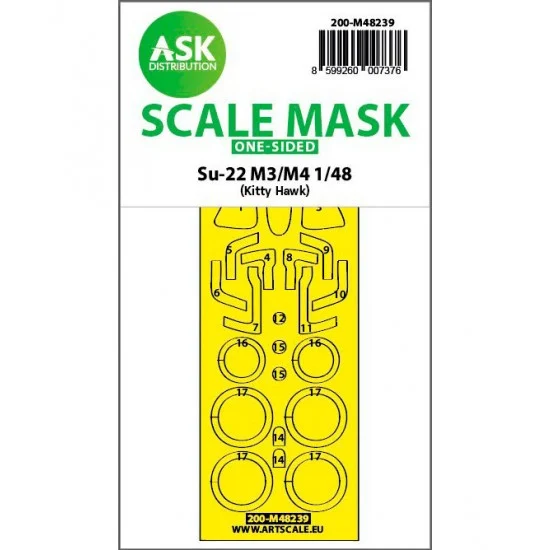 Art Scale Kit M48239 1/48 Su-22M3/M4 One-sided Express Fit Mask for Kitty Hawk kits