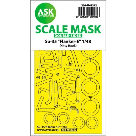 Art Scale Kit M48242 1/48 Su-35 Flanker-E Double-sided Express Fit Mask for Kitty Hawk kits