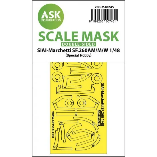 Art Scale Kit M48245 1/48 SIAI-Marchetti SF.260AM/M/W Double-sided Express Fit Mask for Special Hobby kits