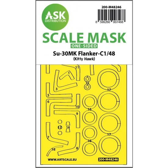 Art Scale Kit M48246 1/48 Su-30MK Flanker-C One-sided Express Fit Mask for Kitty Hawk kits
